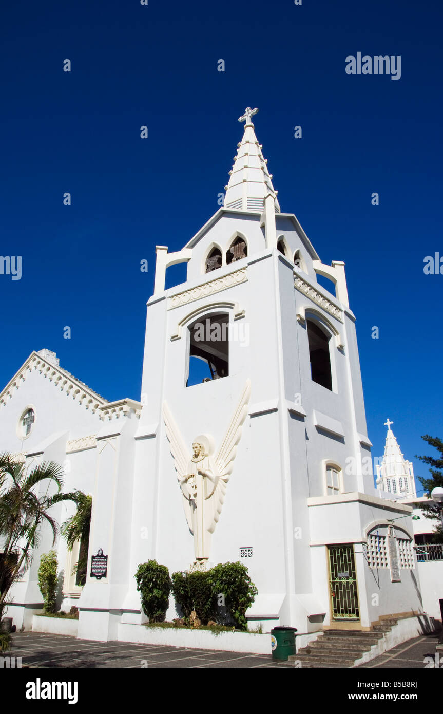 Whitewashed Catholic church, Legaspi City, Bicol Province,  Luzon, Philippines, Southeast Asia Stock Photo