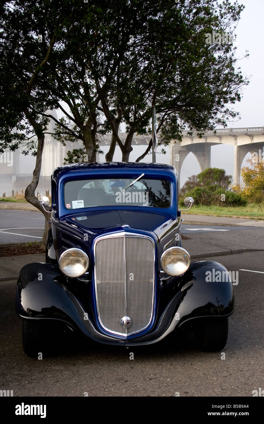 Antique car on the main street in Florence Oregon Stock Photo - Alamy