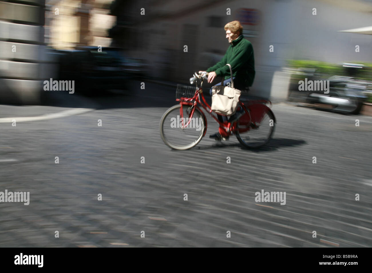 old woman riding