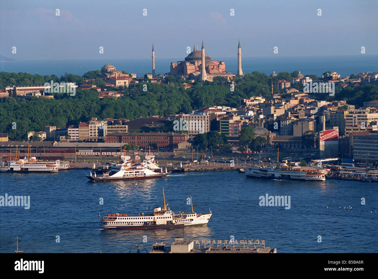 Istanbul skyline including the Aghia Sophia Basilica, Istanbul, Turkey, Europe Stock Photo