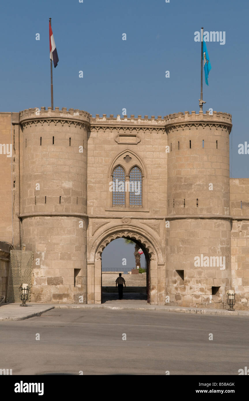 Gateway inside Saladin or Salaḥ ad-Dīn Citadel a medieval Islamic fortification located on Mokattam hill in Cairo, Egypt Stock Photo
