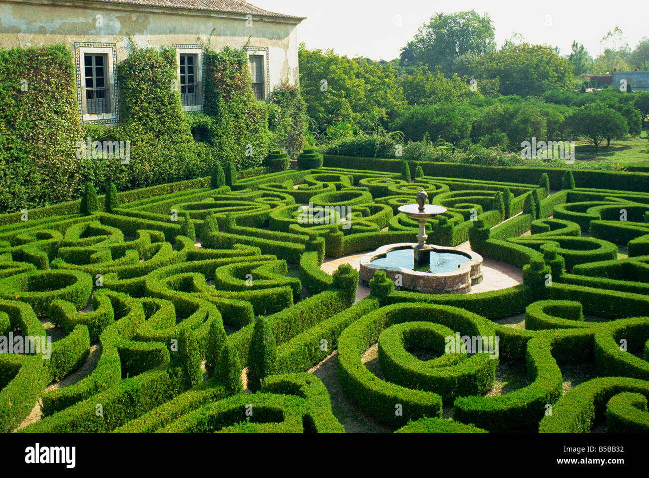 Garden maze Portugal N Westwater Stock Photo