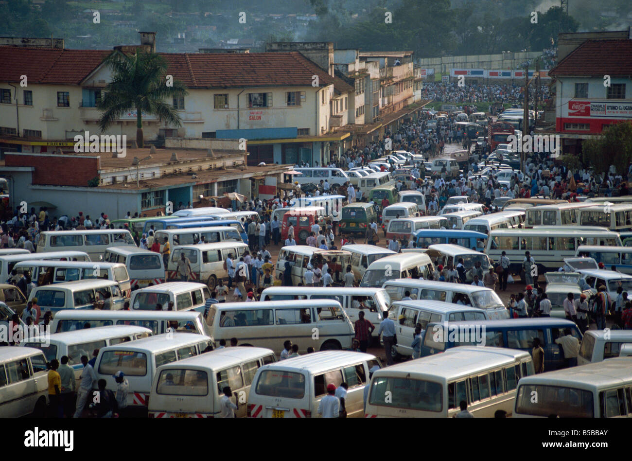 Matatu minibus park Kampala Uganda East Africa Africa Stock Photo
