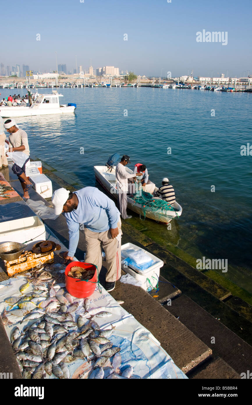 Fish market, Doha harbour, Doha, Qatar, Middle East Stock Photo Alamy