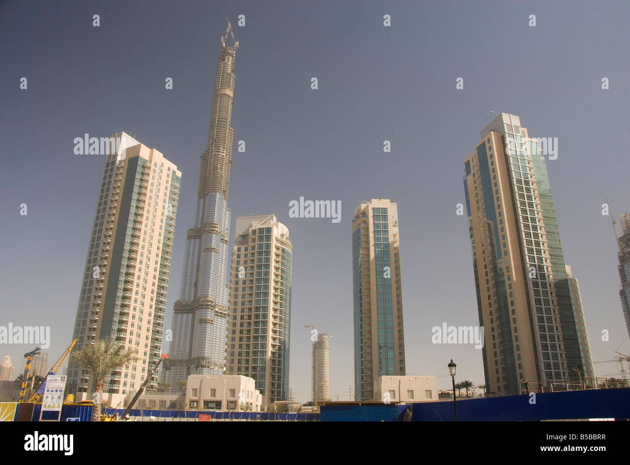 New high rise buildings, Burj Dubai, Dubai Creek, Dubai, United Arab Emirates Stock Photo