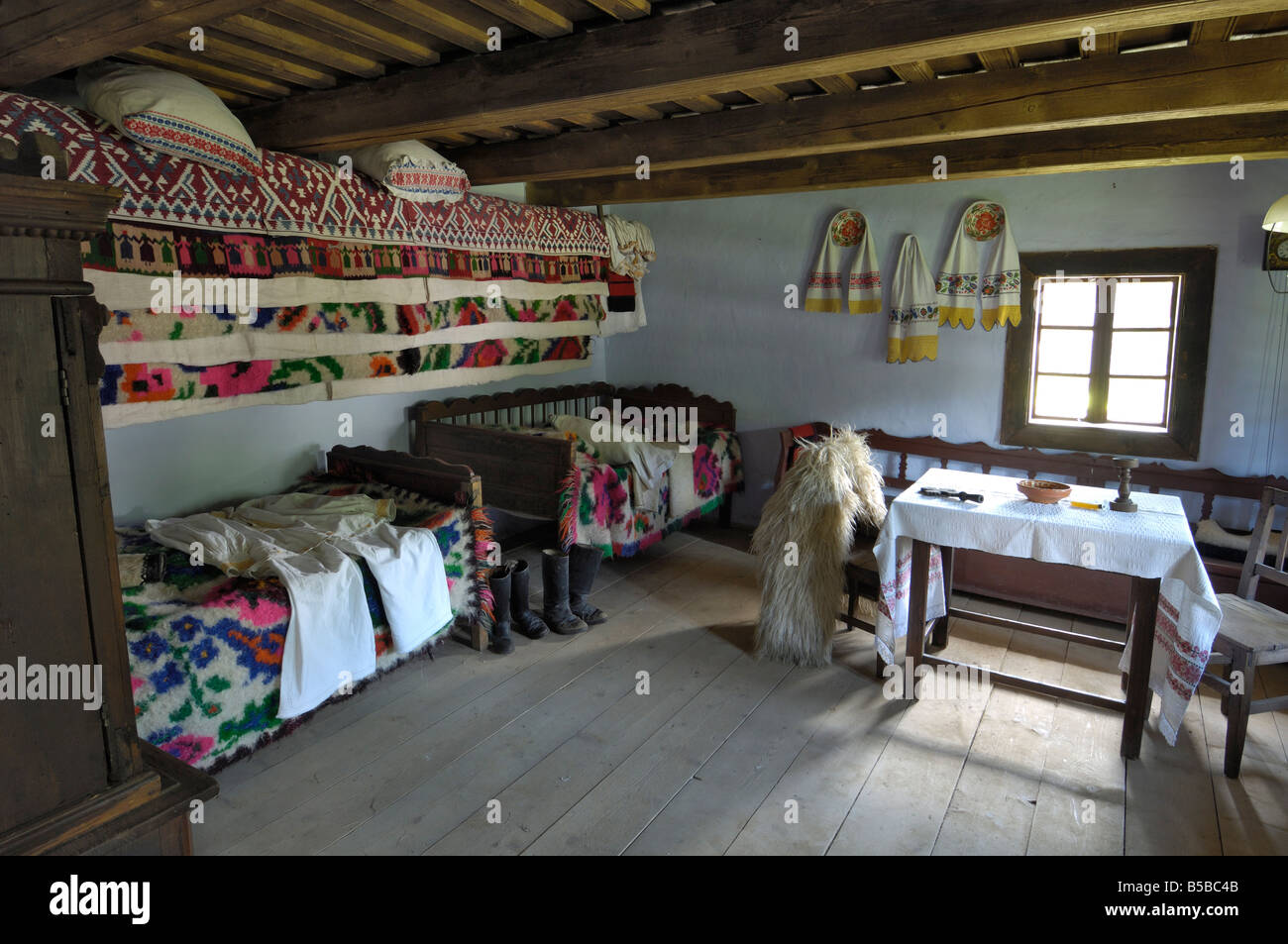 Interior of peasant homestead from Maramures, Astra Museum of Traditional  Folk Civilization, Dumbrava, Sibiu, Transylvania Stock Photo - Alamy