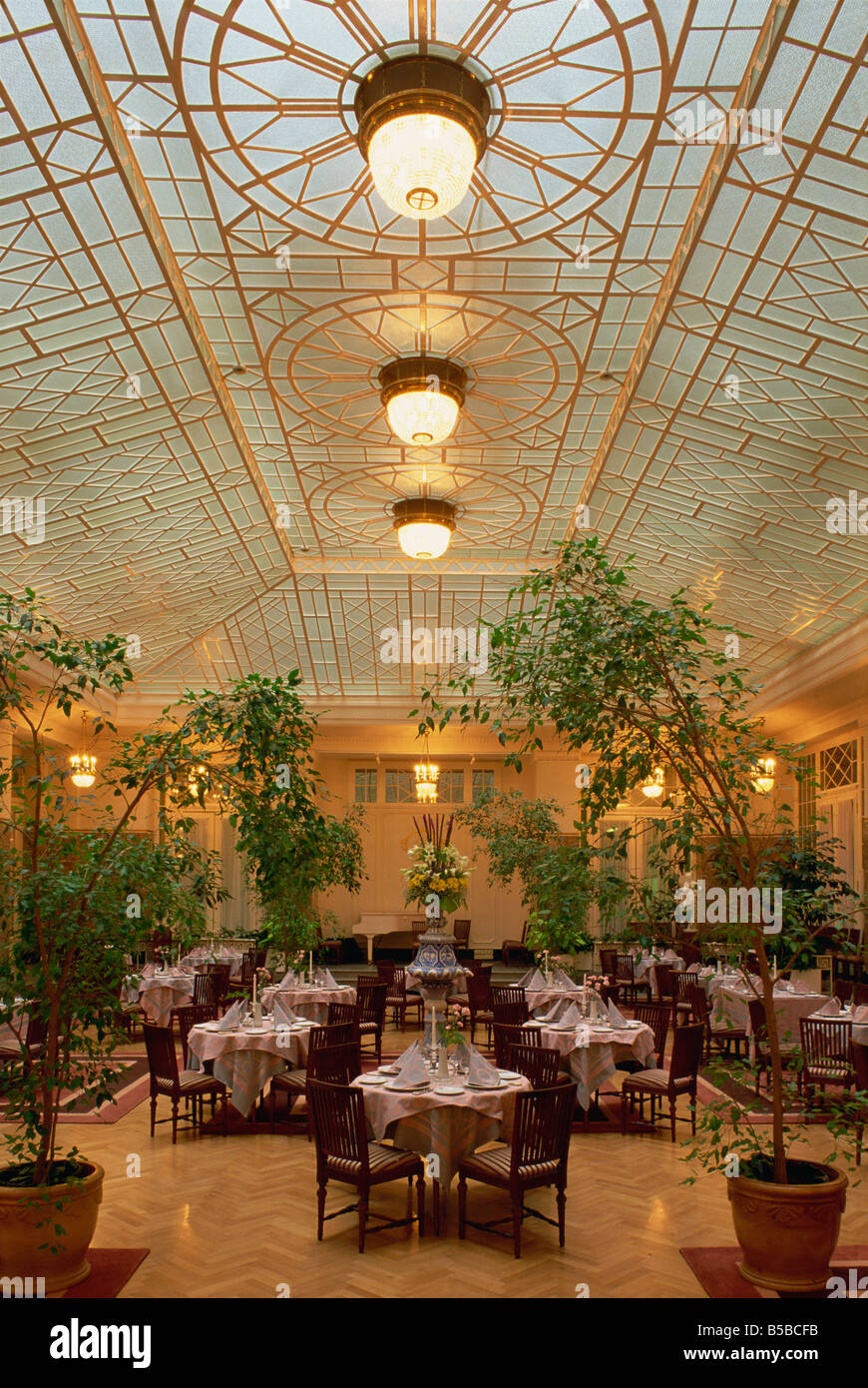 Winter Garden Restaurant The Astoria Hotel St Petersburg Russia Europe Stock Photo