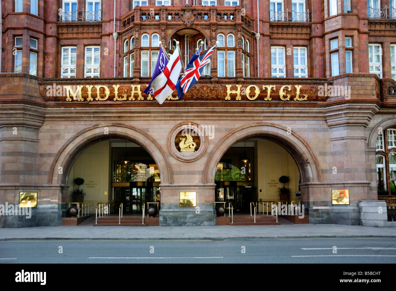 Midland Hotel entrance, Manchester, England, Europe Stock Photo