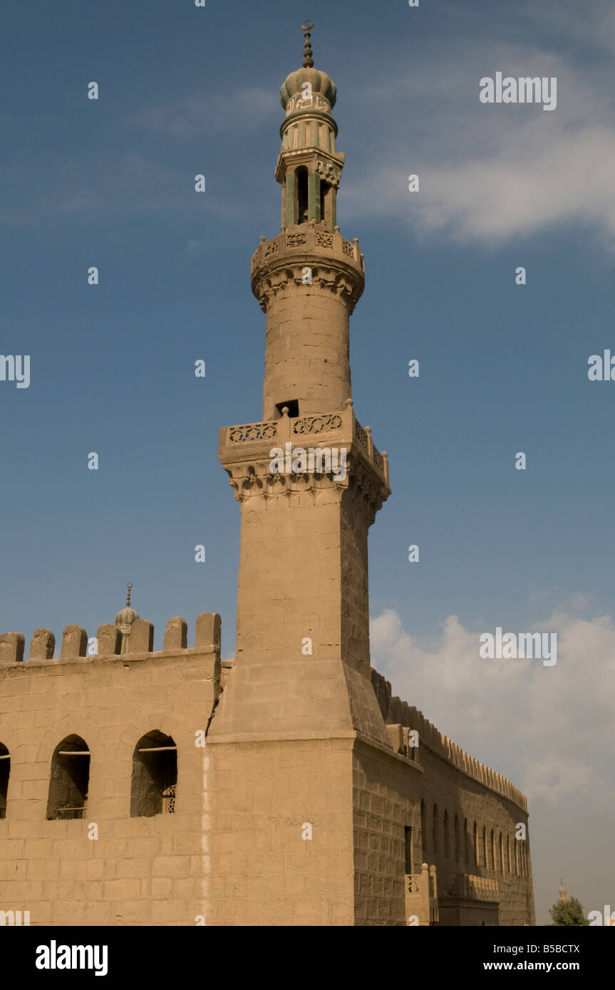 Minaret of Sultan al-Nasir Muhammad ibn Qala'un Mosque at the medieval Islamic Saladin or Salah ad Din Citadel on Mokattam hill in Cairo Egypt Stock Photo