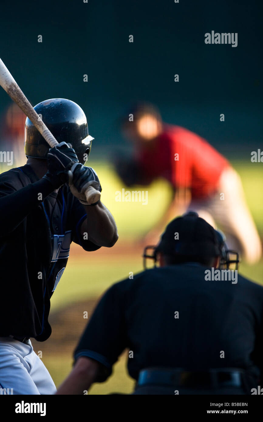 Baseball player batting Stock Photo Alamy