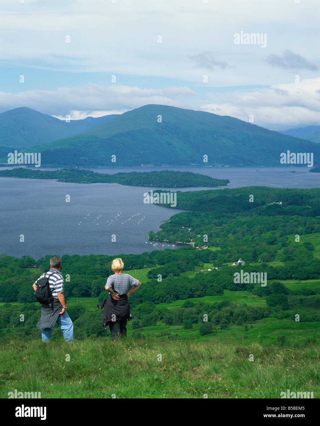 View from Conic Hill of Loch Lomond, Stirling, Central, Scotland, Europe Stock Photo