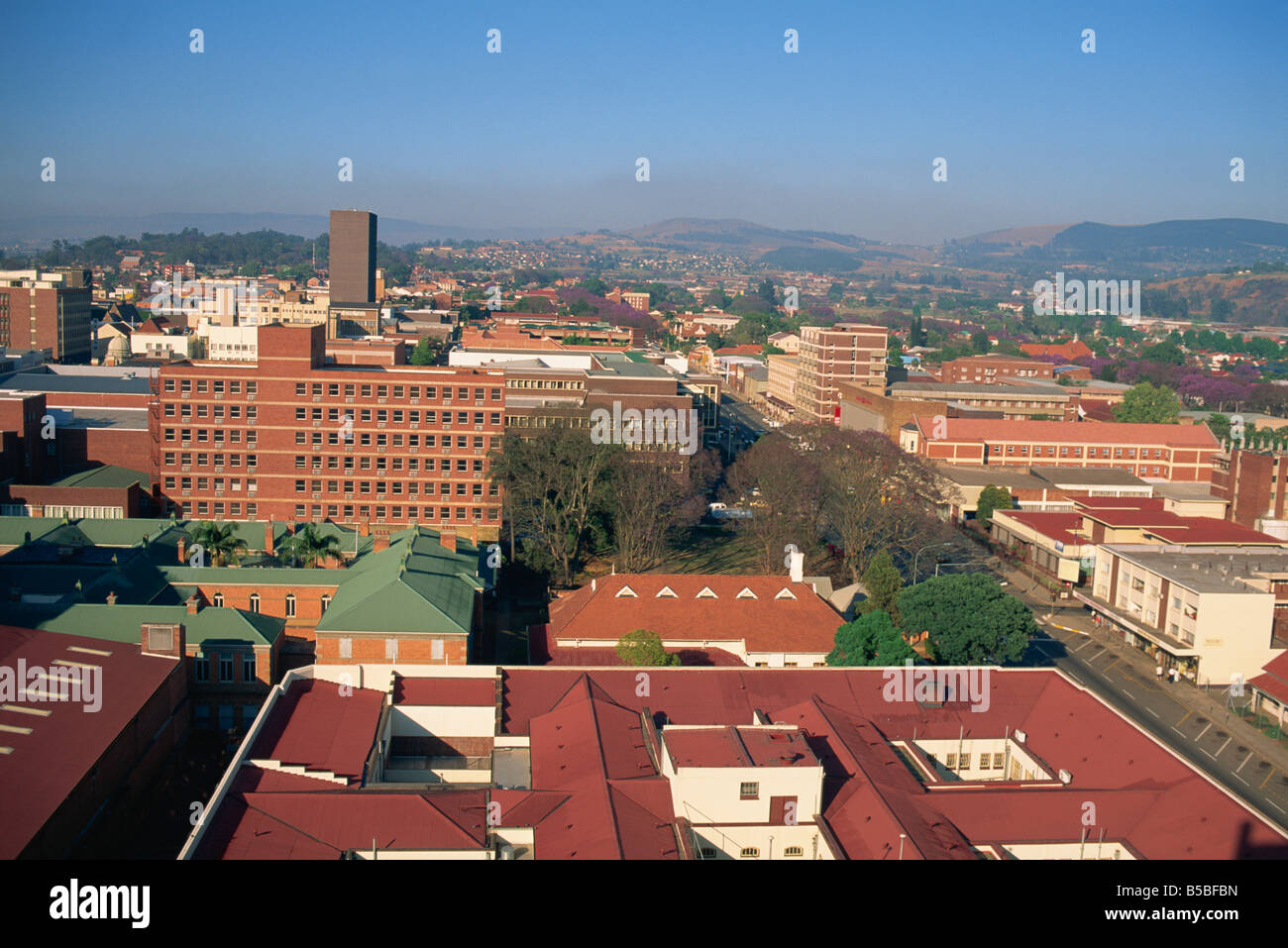 View went from Marcos Towers Hotel in early morning, Pietermaritzburg, Natal, South Africa, Africa Stock Photo