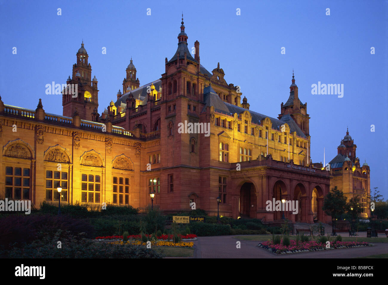 Museum and Art Gallery at dusk, Glasgow, Scotland, Europe Stock Photo