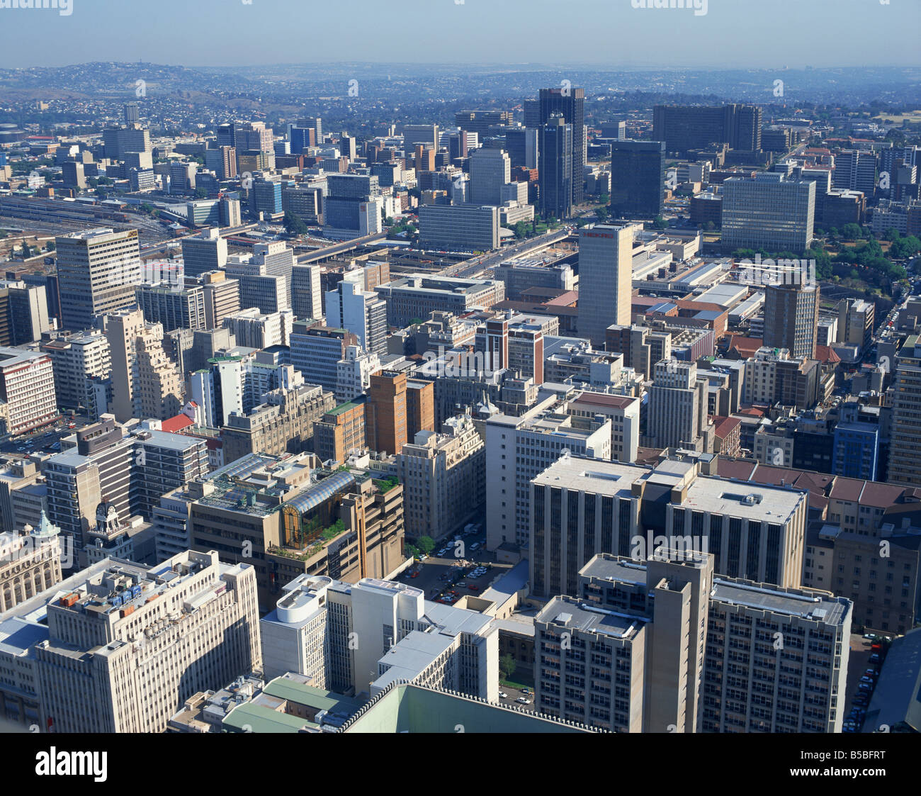 Aerial view over the Financial District Johannesburg Transvaal South Africa A Tovy Stock Photo