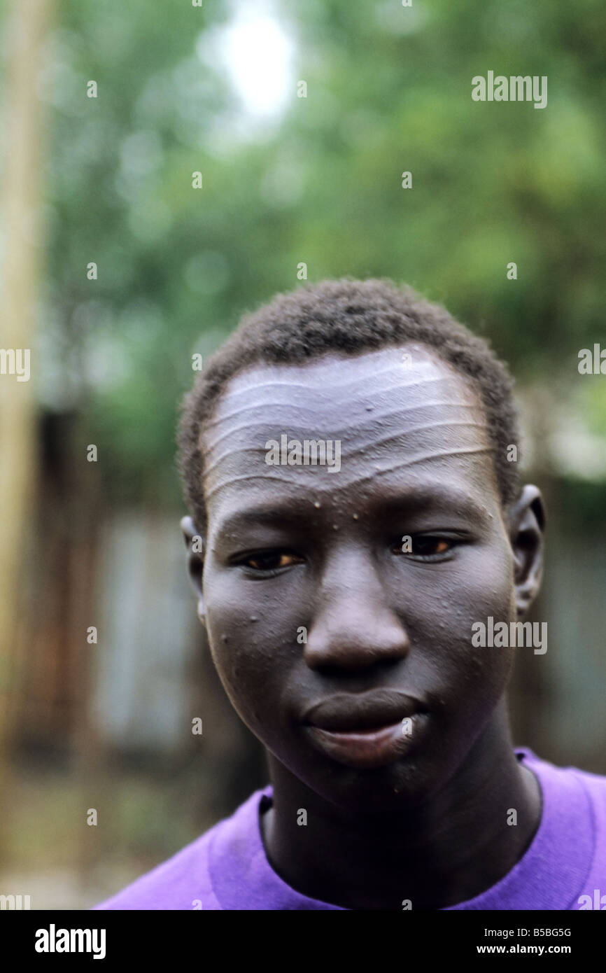 Portrait of a Nuer man, Stock Photo