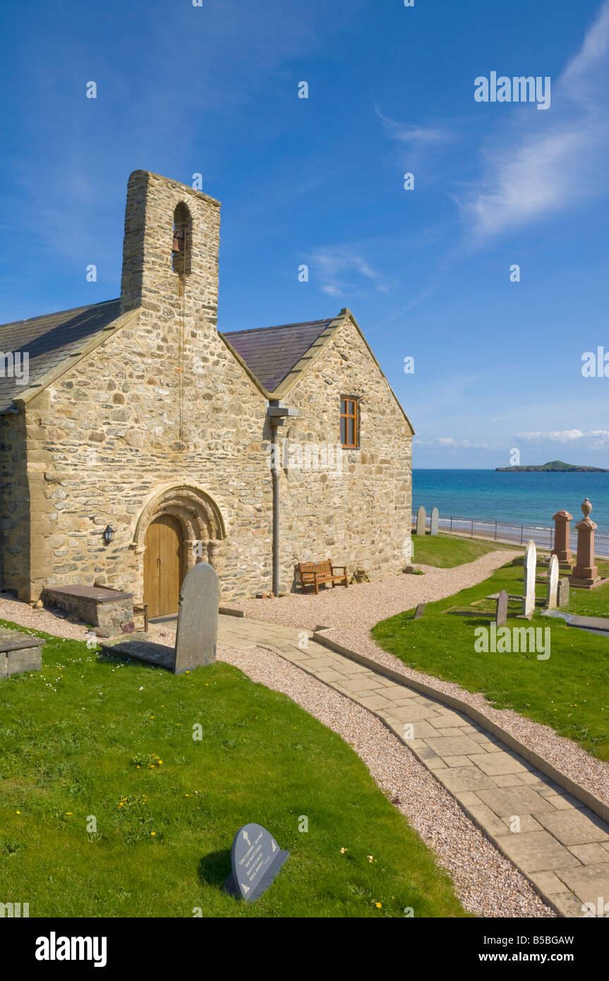 St. Hywyn's church and graveyard, Aberdaron, Llyn Peninsula, Gwynedd, North Wales, Wales, , Europe Stock Photo