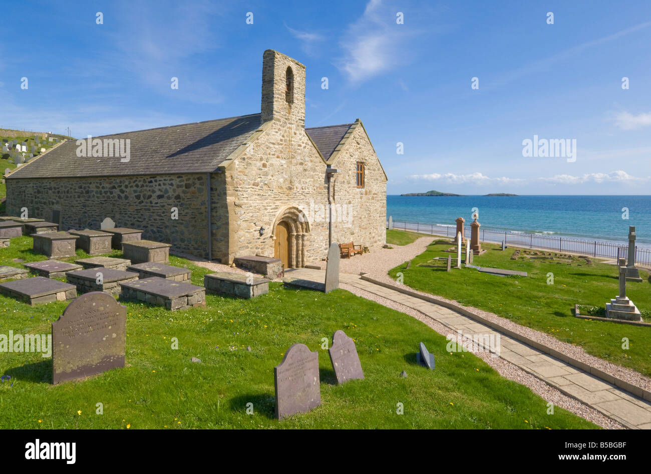 St. Hywyn's church and graveyard, Aberdaron, Llyn Peninsula, Gwynedd, North Wales, Wales, , Europe Stock Photo