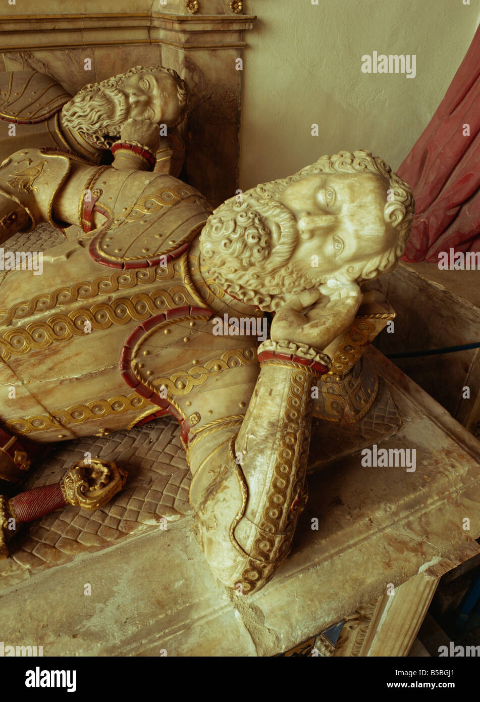 Tomb effigies of Sir Phillip and Sir Thomas Hoby dating from 1556 Bisham church Berkshire England United Kingdom Europe Stock Photo