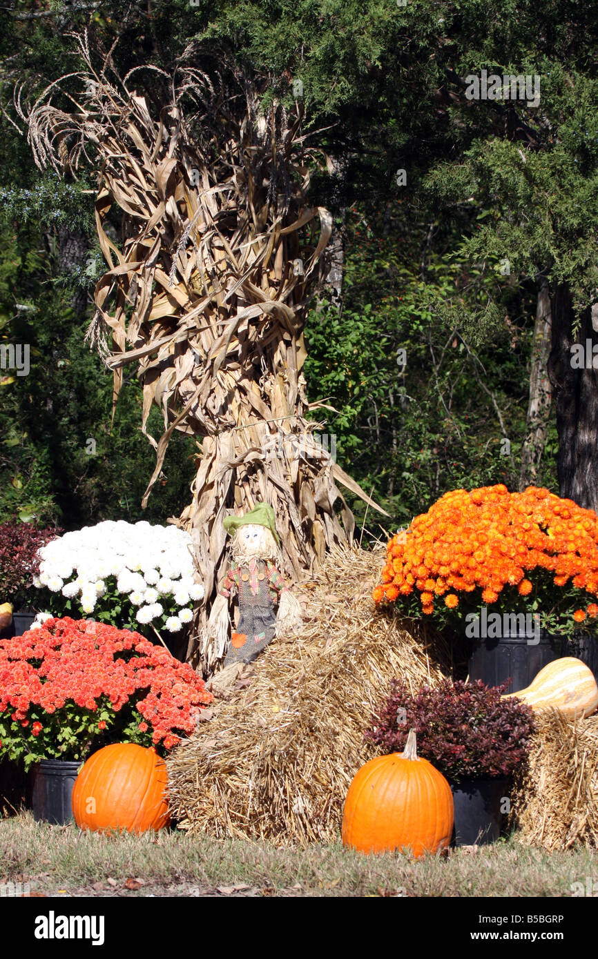 Fall Harvest and Halloween decorations in October in Branson Missouri ...
