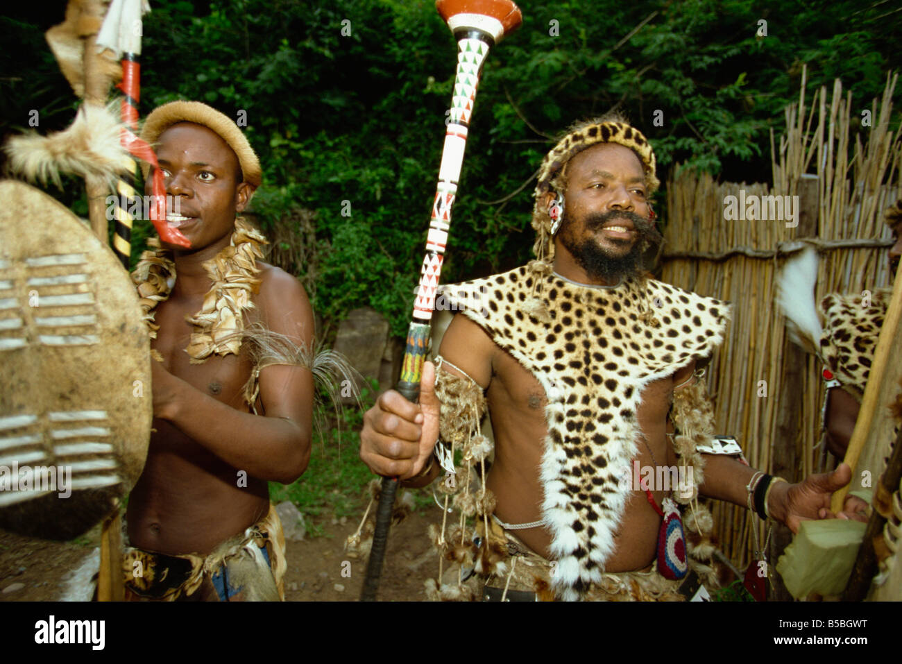 Zulu Chief in his Simunye village South Africa A Evrard Stock Photo
