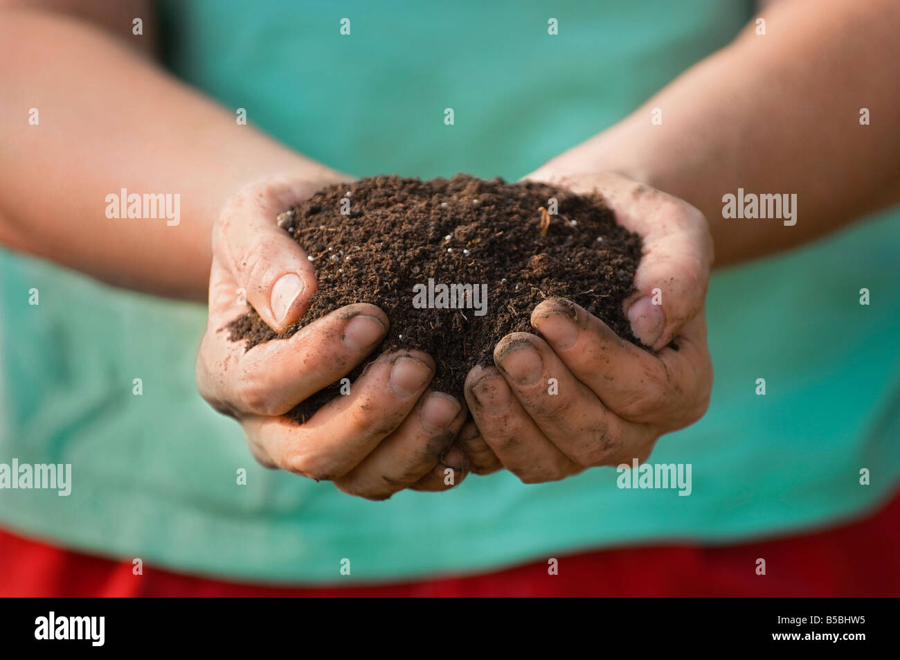 Handful of soil Stock Photo