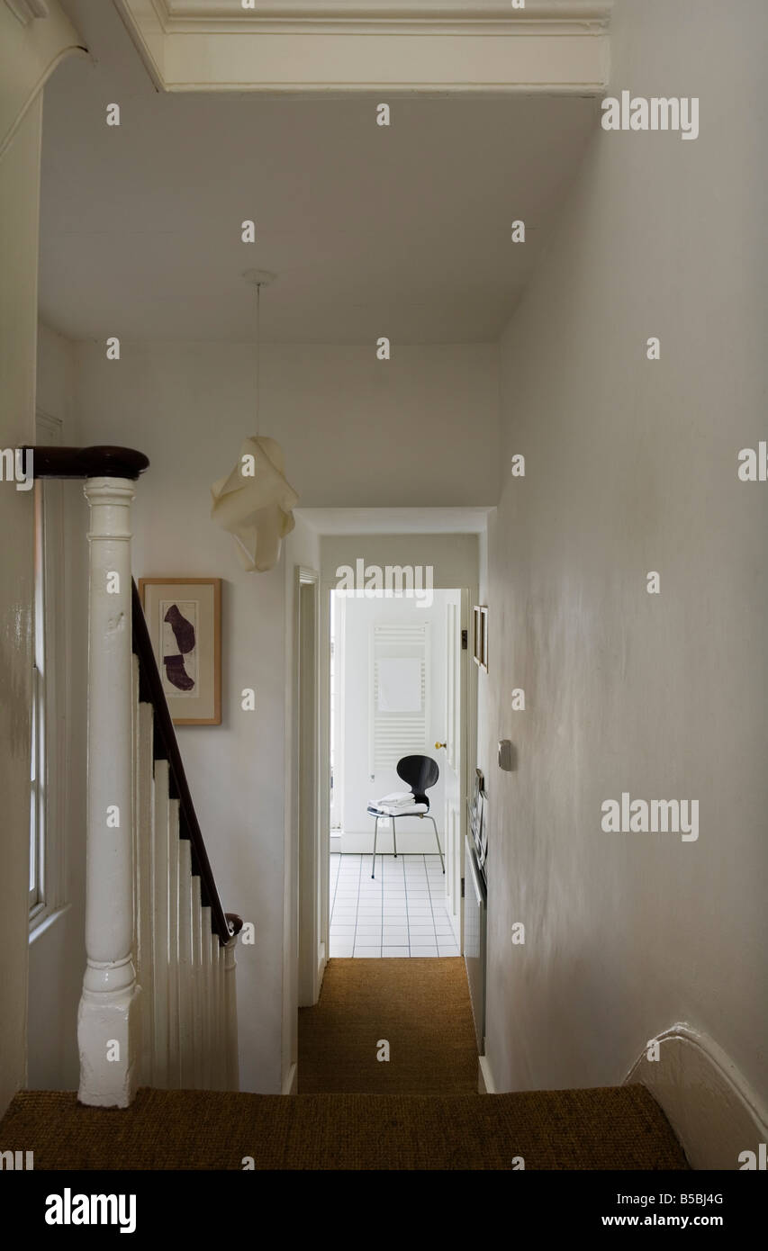 Stairway hall in a Victorian house in London Stock Photo