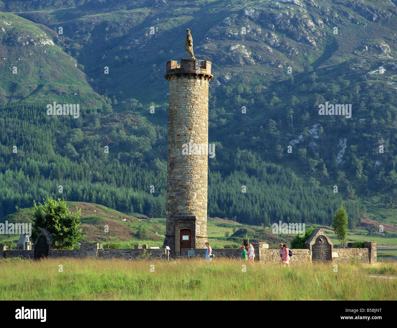 The Glenfinnan Monument, to commemorate the return of Prince Charlie, Scotland, Europe Stock Photo