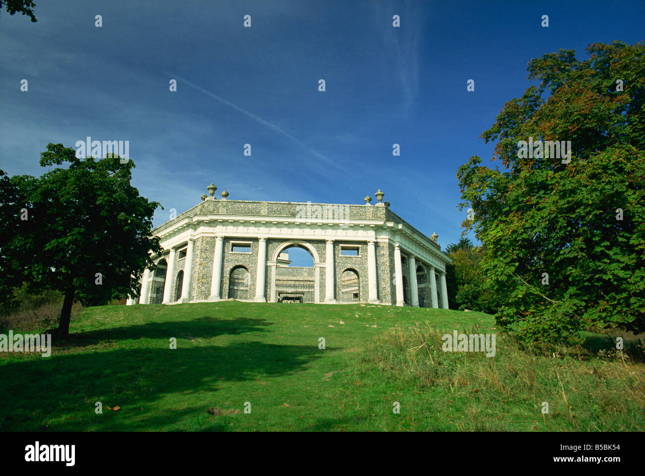 Dashwood family mausoleum near church, overlooking town of West