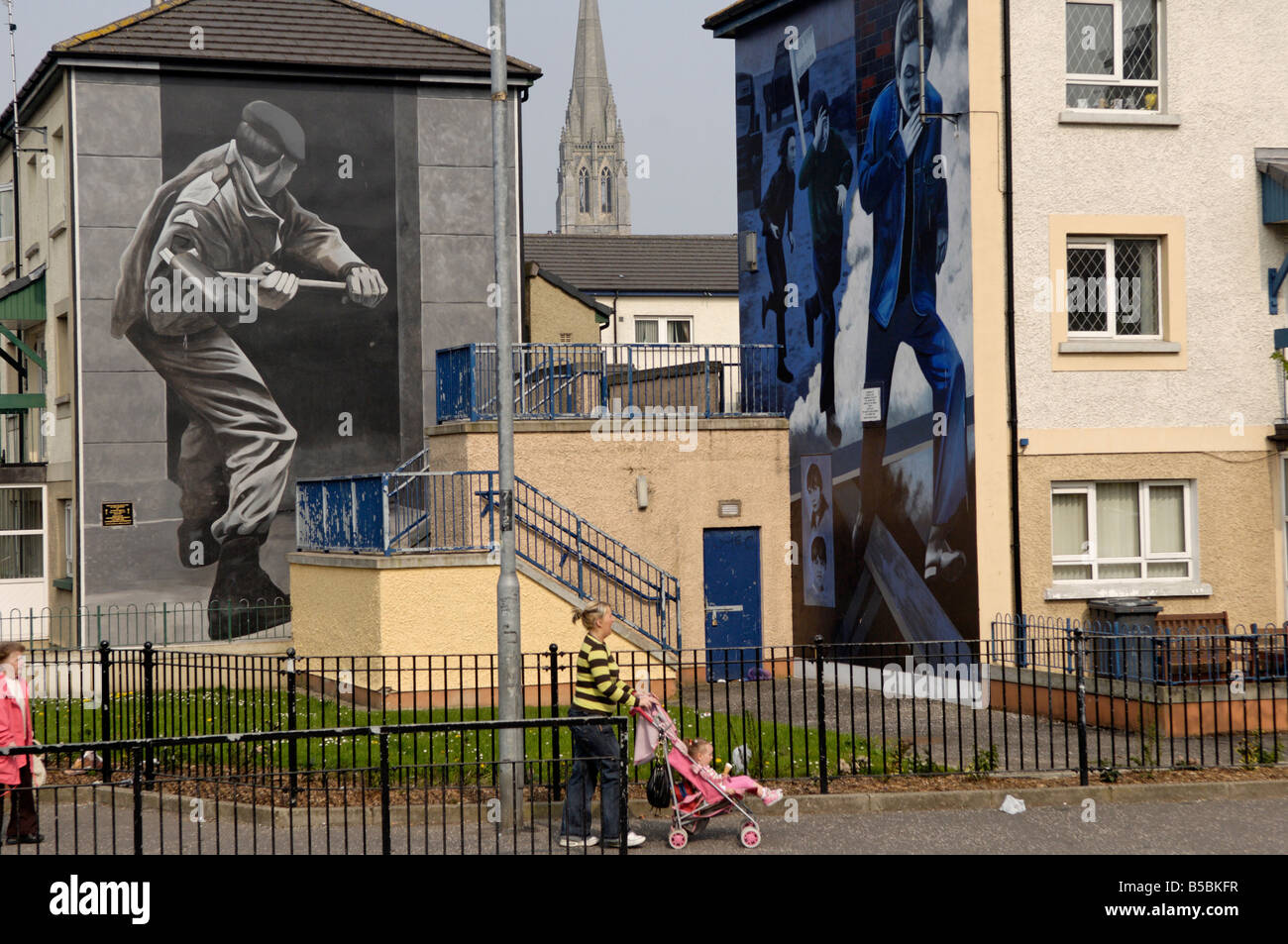 Republican murals around Free Derry Corner, Bogside, Derry, Ulster