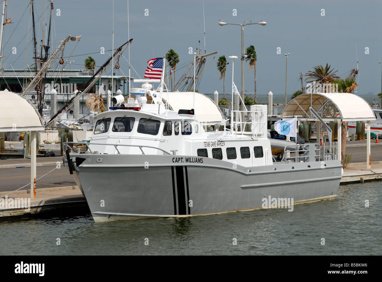 Fishing boat in the harbor of Corpus Christi, Texas USA Stock Photo - Alamy