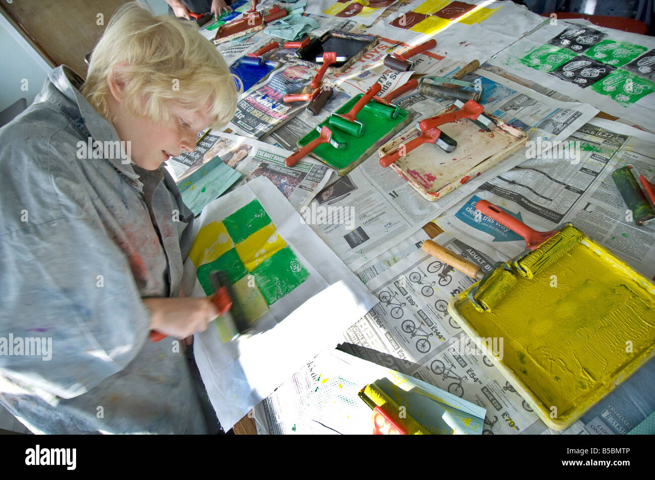 A young blond schoolboy from Ocklynge Junior School Eastbourne East