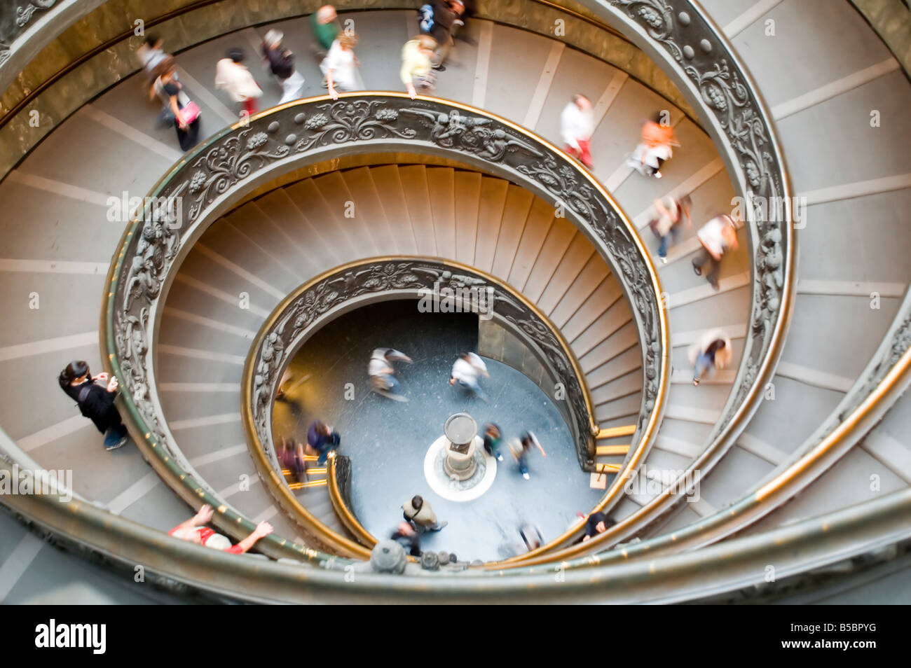 Italy Rome spiral stairs in vatican Stock Photo
