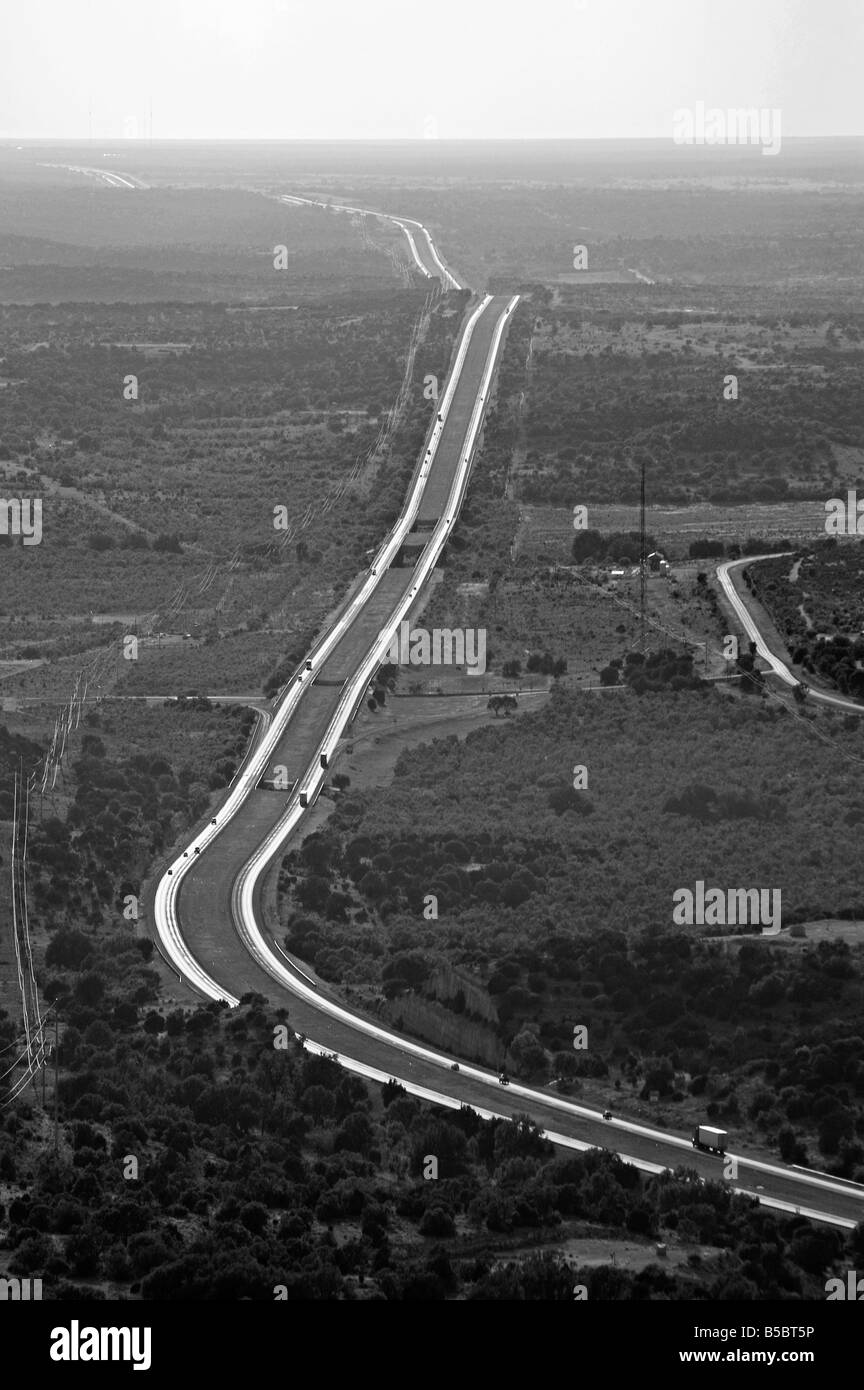 aerial view about the interstate 10 highway in Texas Stock Photo