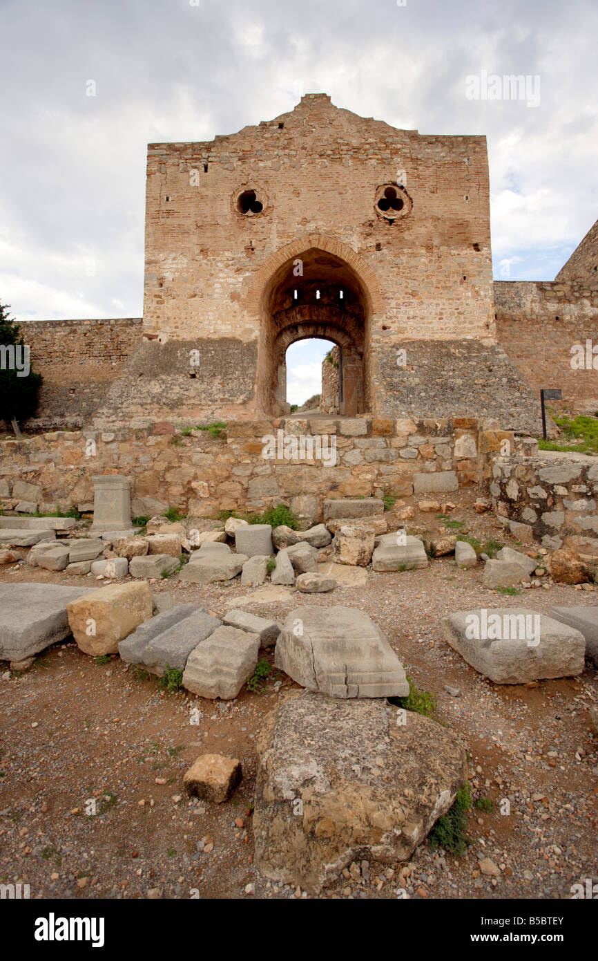 The historic remains of Sagunt, which has sections from various civilizations including Iberian, Carthaginian, Roman and Arabic. Stock Photo