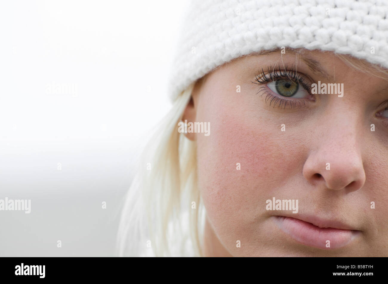 young female looking sad Stock Photo