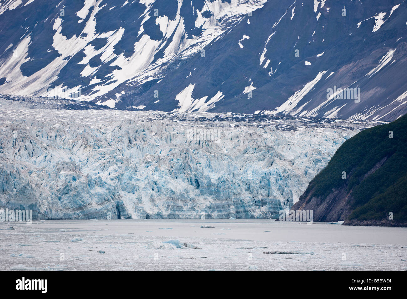 Hubbard Glacier flows into Disenchantment Bay and Yakutat Bay in Alaska Stock Photo