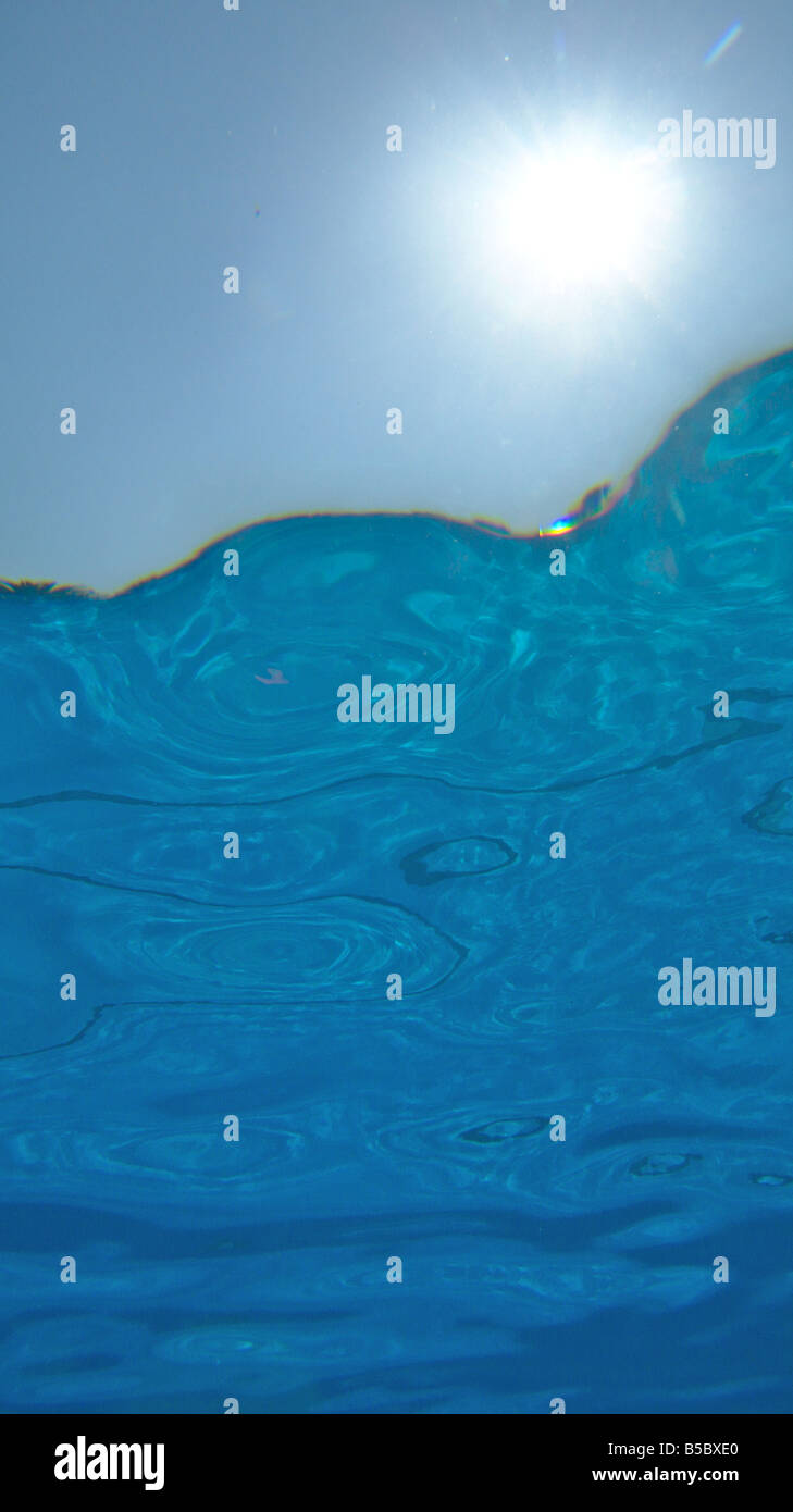 Abstract images of the water ripples on surface in a swimming pool ...