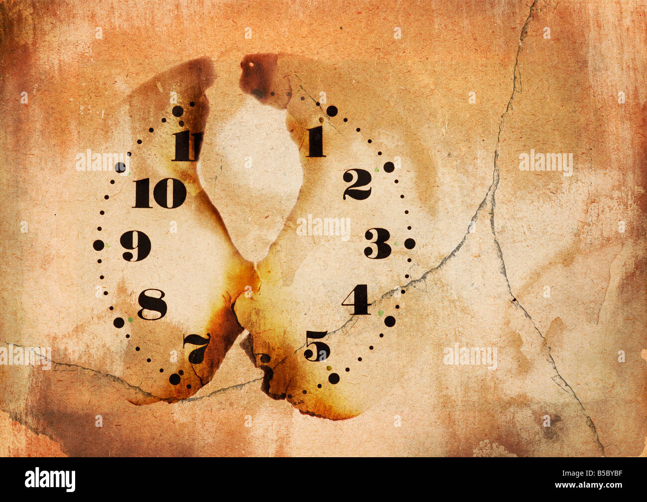 background with clockface in grunge style Stock Photo - Alamy