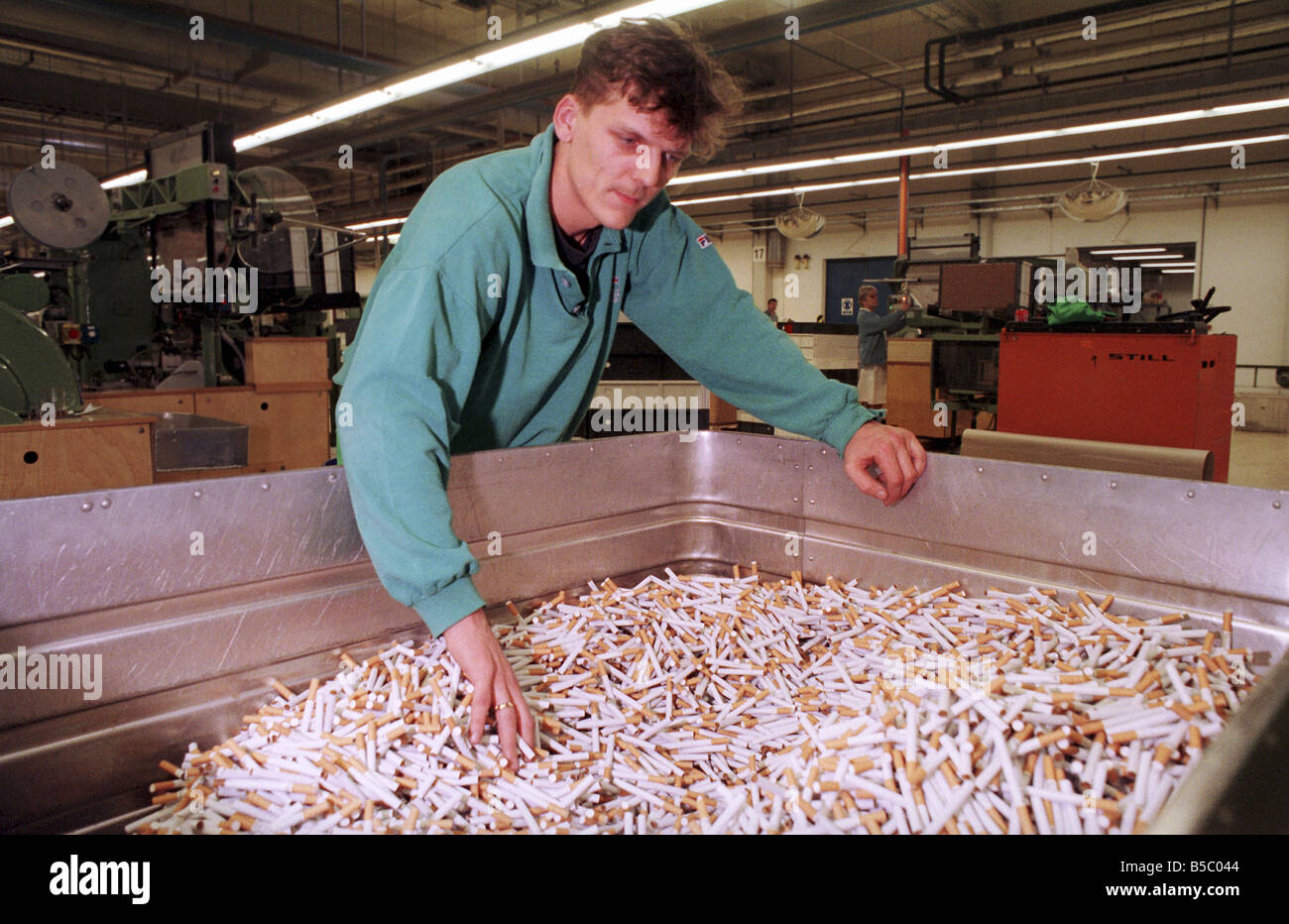 Cigarette production in the cigarette factory Reemtsma Polska