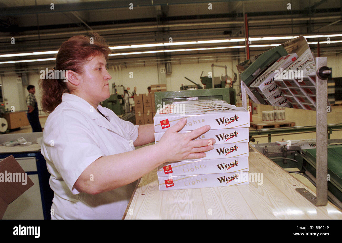 Cigarette production in the cigarette factory Reemtsma Polska