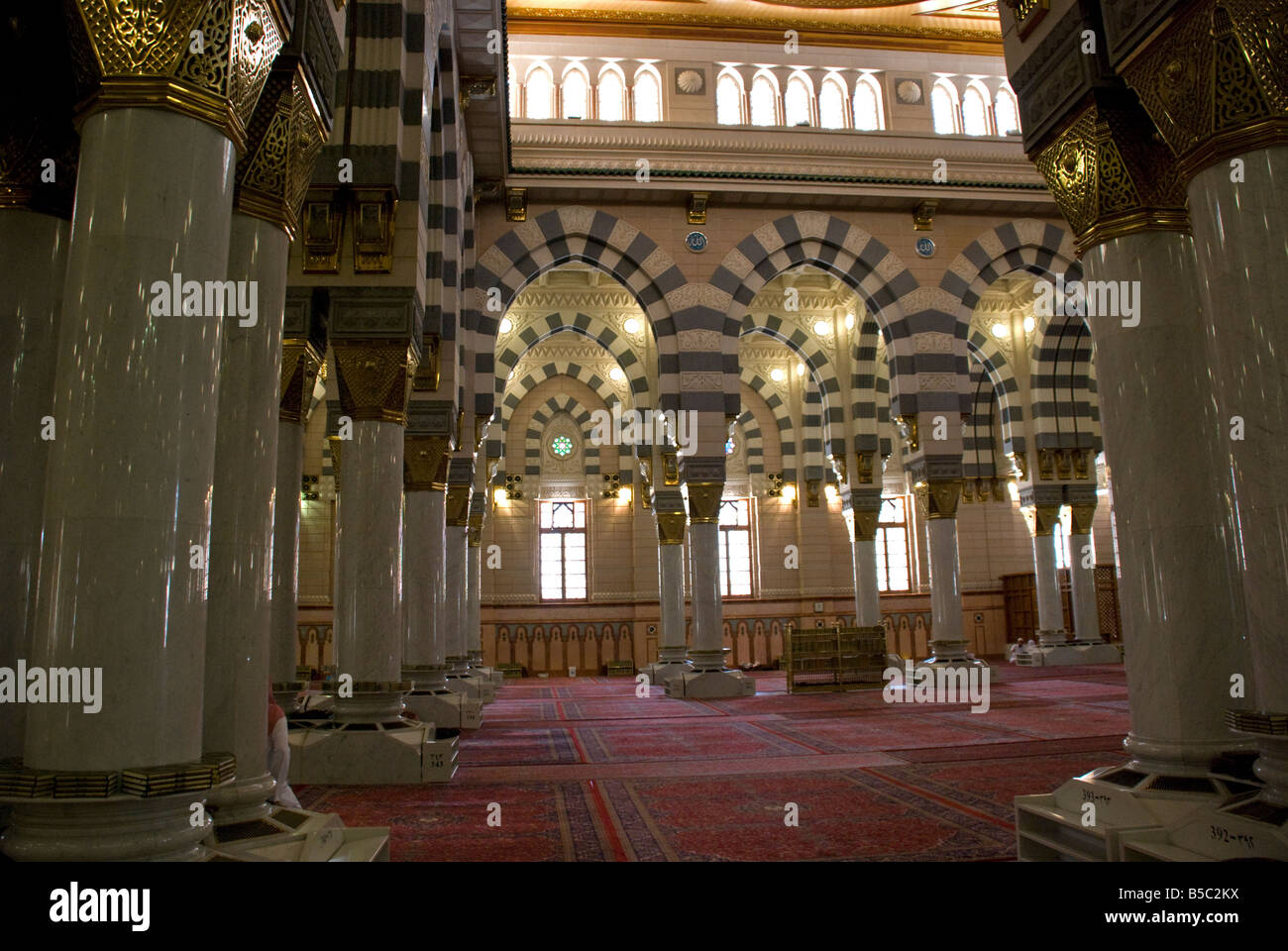 The Interior Of One Of The Extensions Of Masjid Al Nabawi In