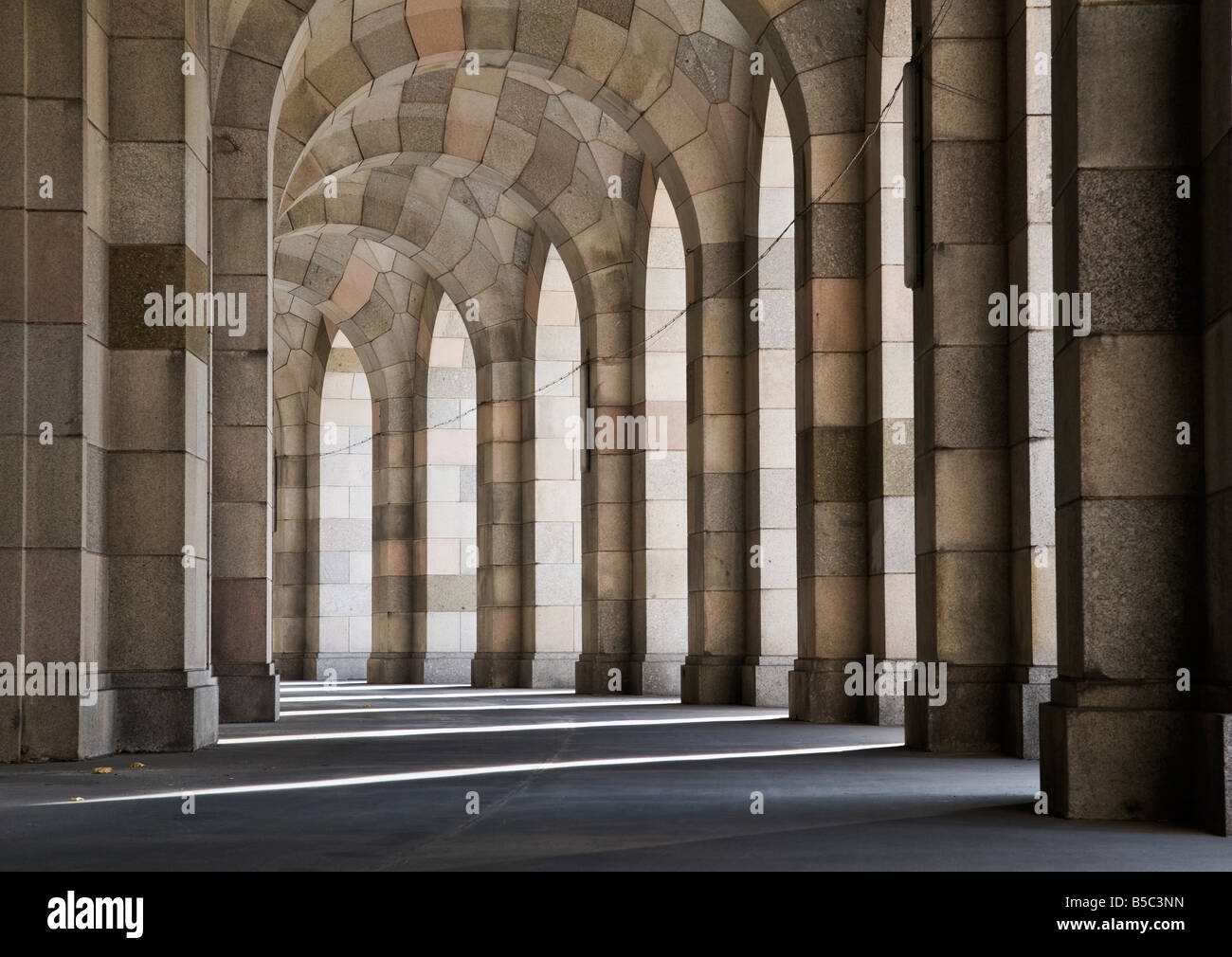 Arcade walkway at the Congress Hall at the old nazi party rally grounds Nuremberg, Germany Stock Photo
