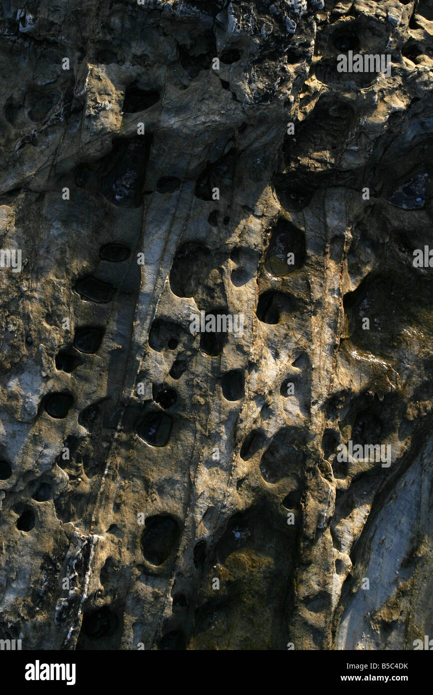 Moody old rocks Cornwall Stock Photo