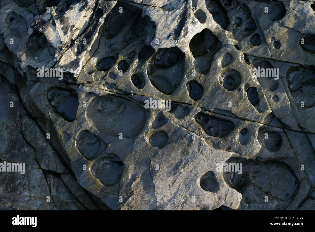 Strange eroded rocks Cornwall Stock Photo