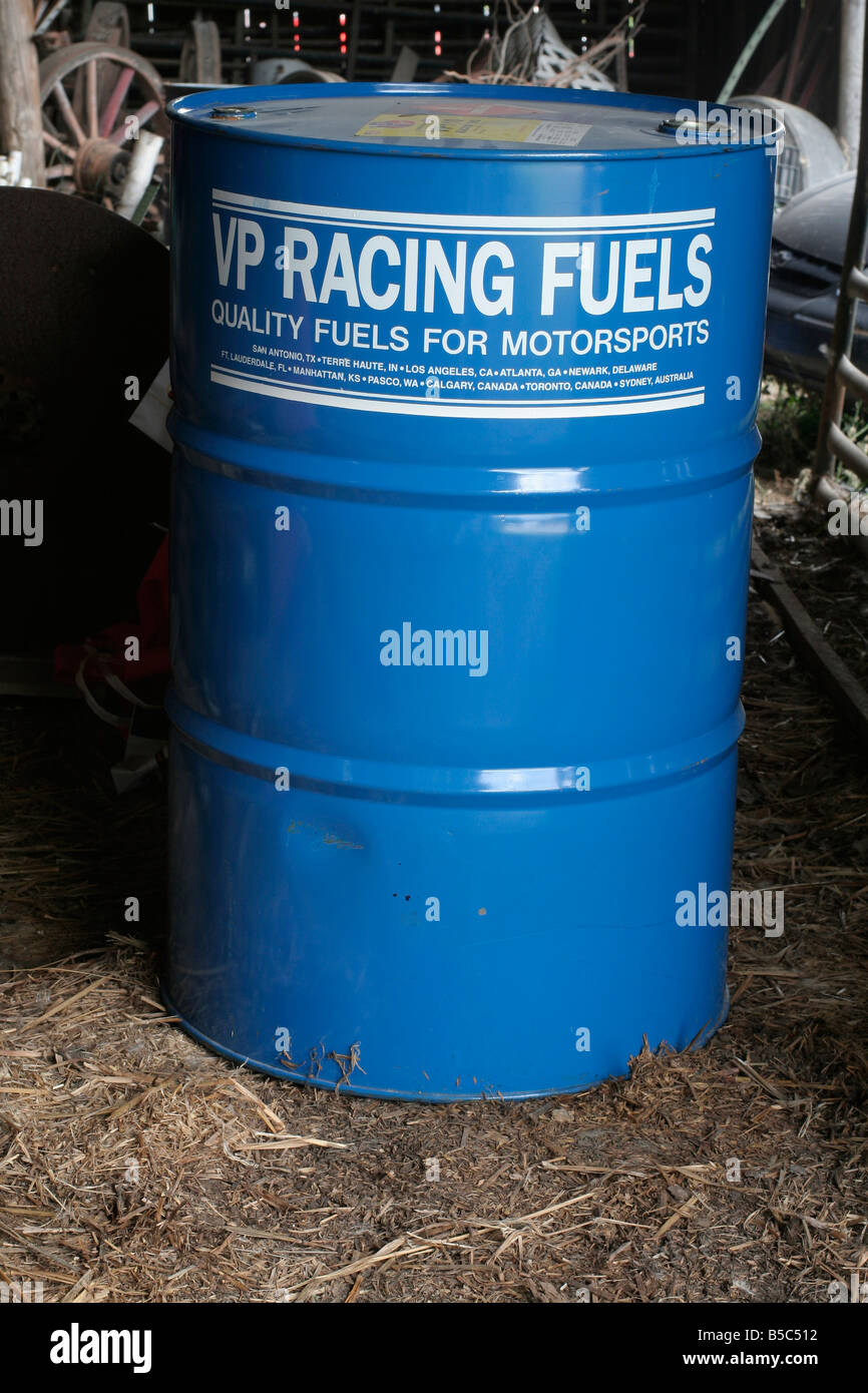 Drum of racing fuel Stock Photo