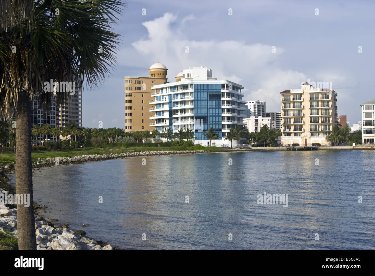 Waterfront Condos on Sarasota Bay Stock Photo Alamy