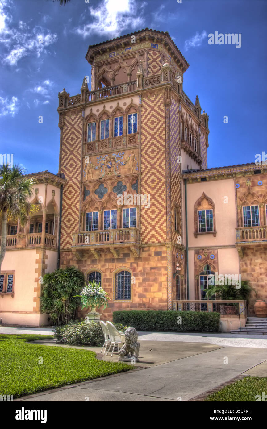 East side of Ringling mansion bell tower located in Sarasota Florida