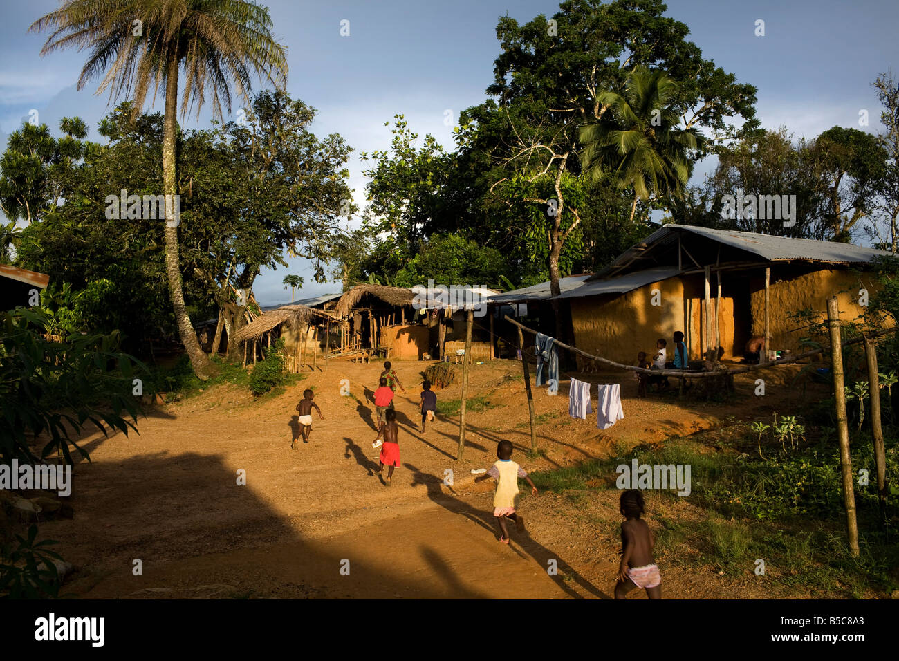Kids at the end of the day in Kingsville Kingsville Liberia West Africa Stock Photo