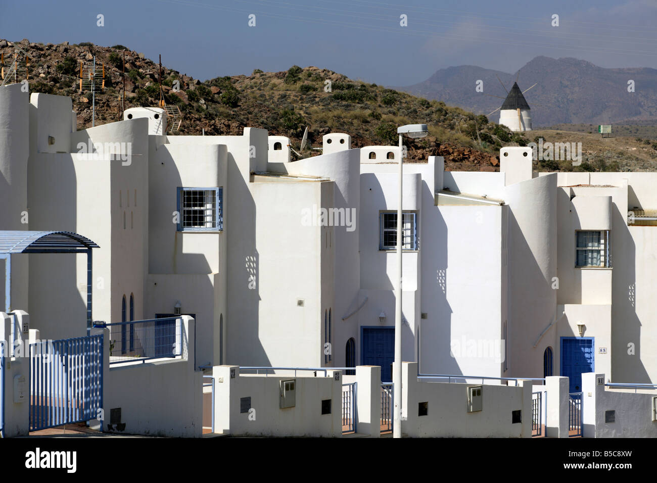 White washed houses in San Jose, Cabo de Gata park, Spain Stock Photo Alamy