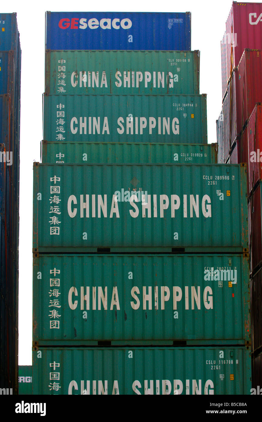 Chinese shipping containers Stock Photo Alamy